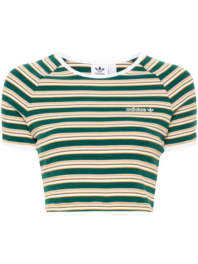 adidas cropped striped T-shirt - Green von adidas