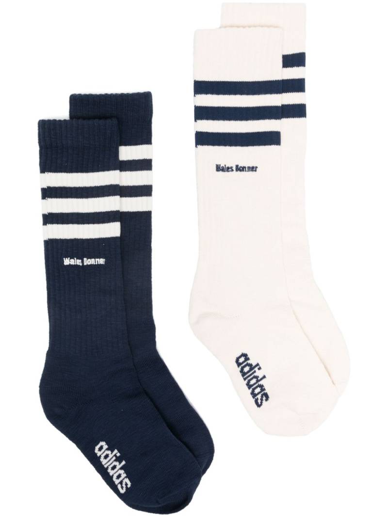 adidas logo-embroidered socks (pack of two) - Blue von adidas