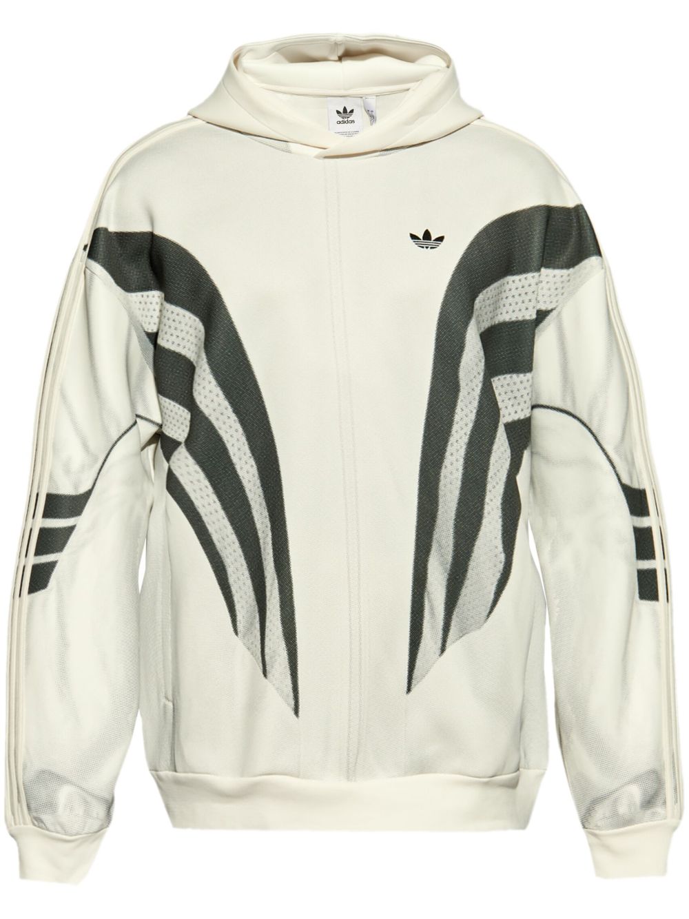 adidas logo-embroidered zip-up hoodie - White von adidas