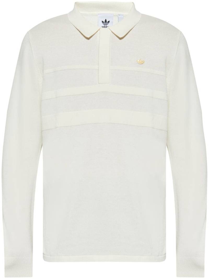 adidas logo-plaque polo shirt - White von adidas