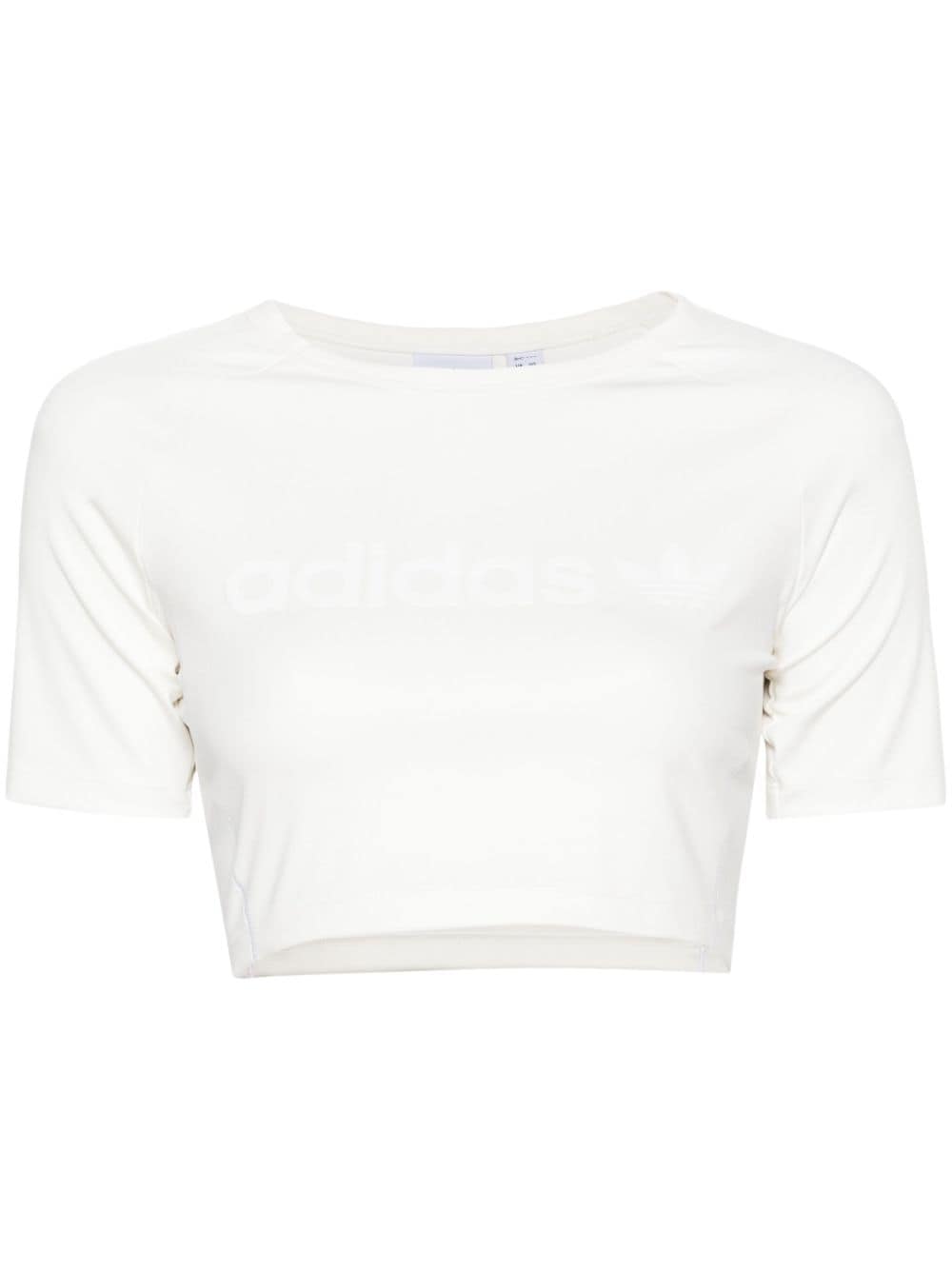 adidas logo-print cropped T-shirt - White von adidas