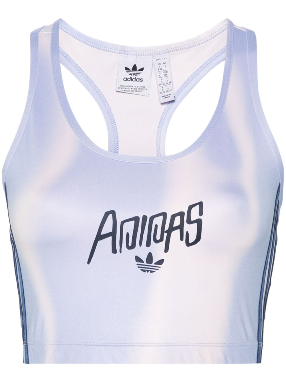 adidas logo-print cropped performance top - Purple von adidas