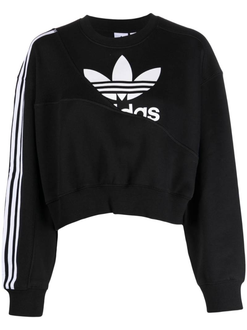 adidas logo-print cropped sweatshirt - Black von adidas