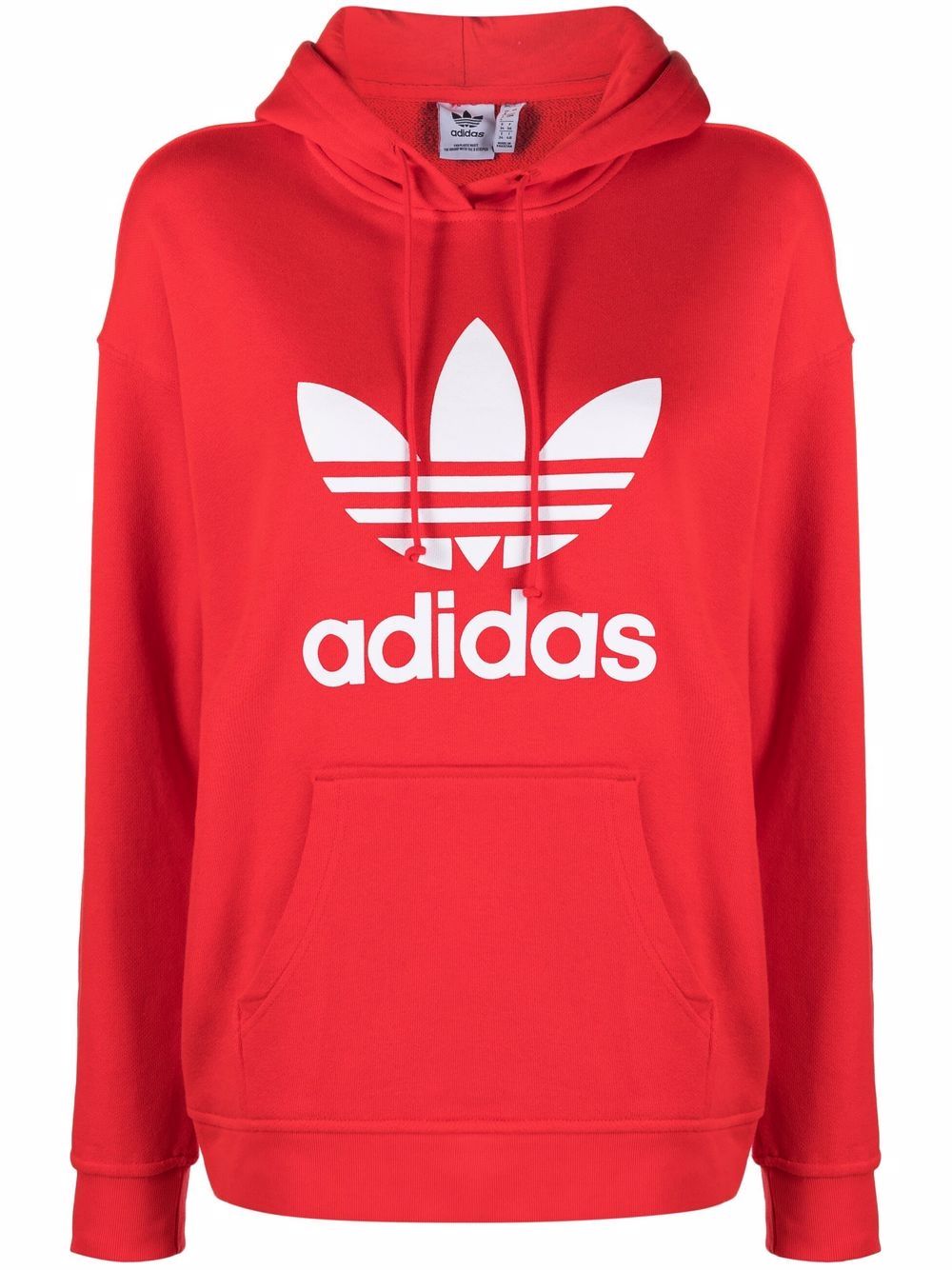 adidas logo-print hoodie - Red von adidas