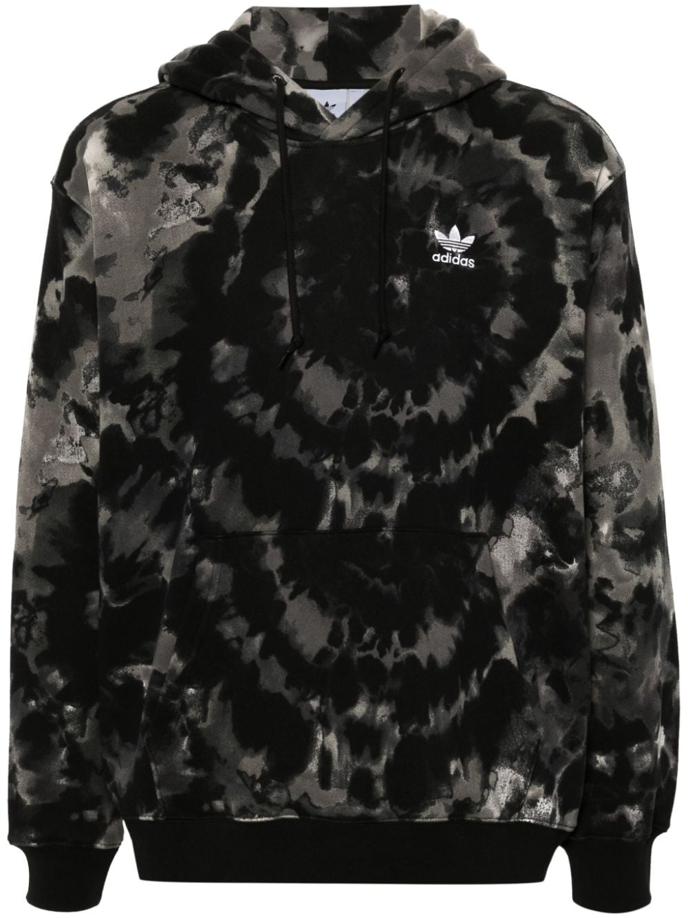 adidas tie-dye trefoil-logo hoodie - Black von adidas