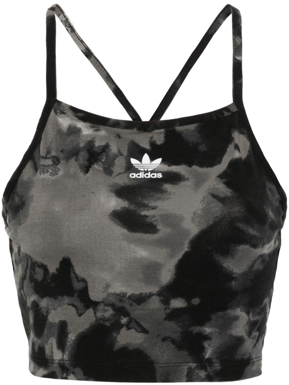 adidas trefoil-logo tie-dye crop top - Black von adidas