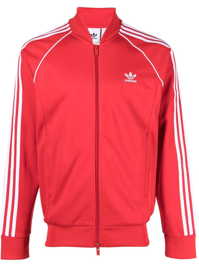 adidas trefoil-logo zip-up sweatshirt - Red von adidas