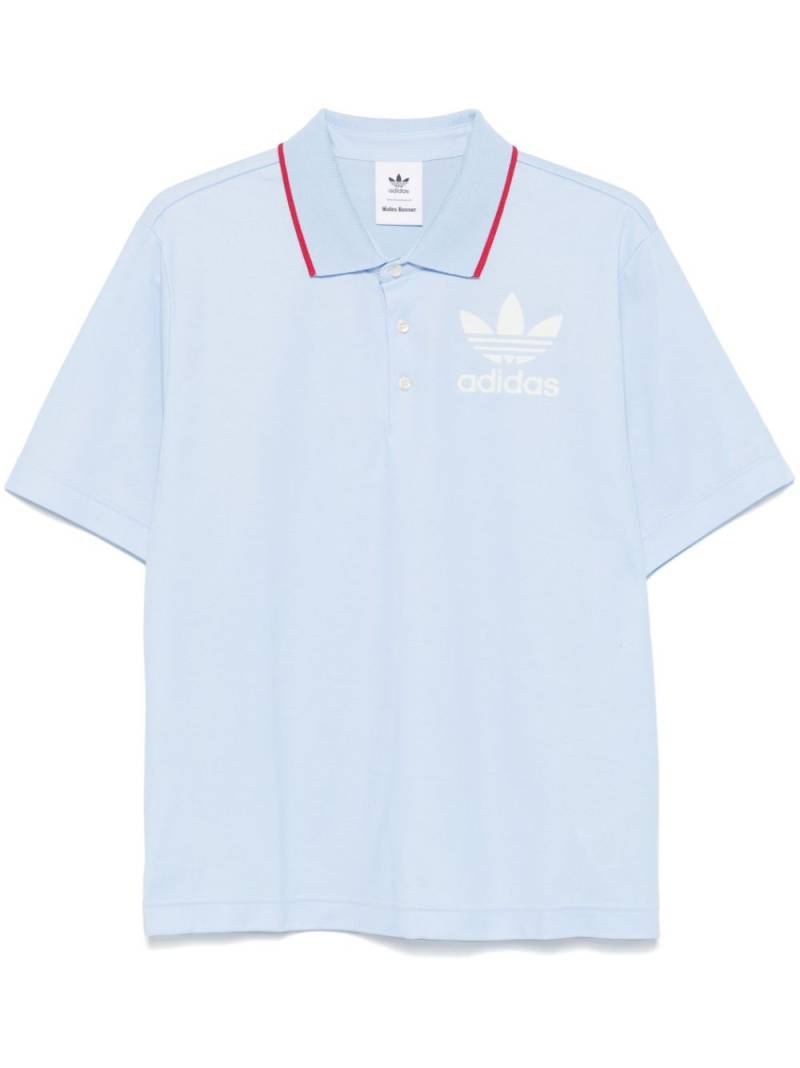 adidas x Wales Bonner logo-flocked polo shirt - Blue von adidas