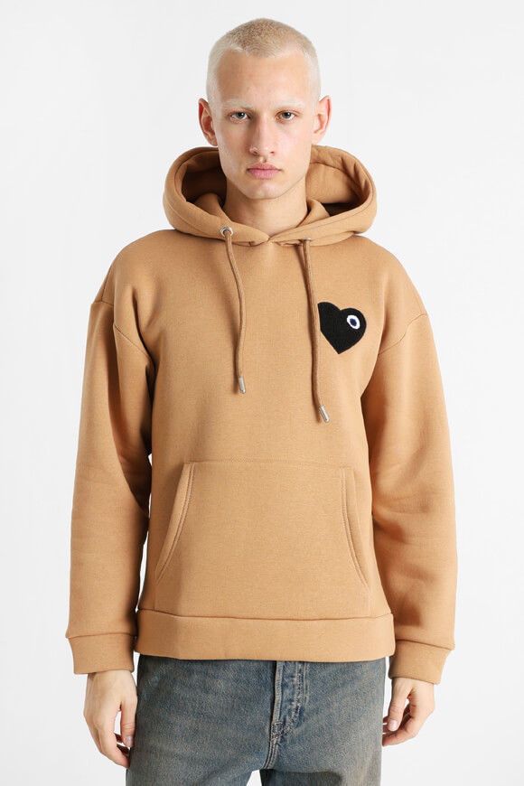 adj Heart Kapuzensweatshirt | Camel + Black | Herren  | L von adj