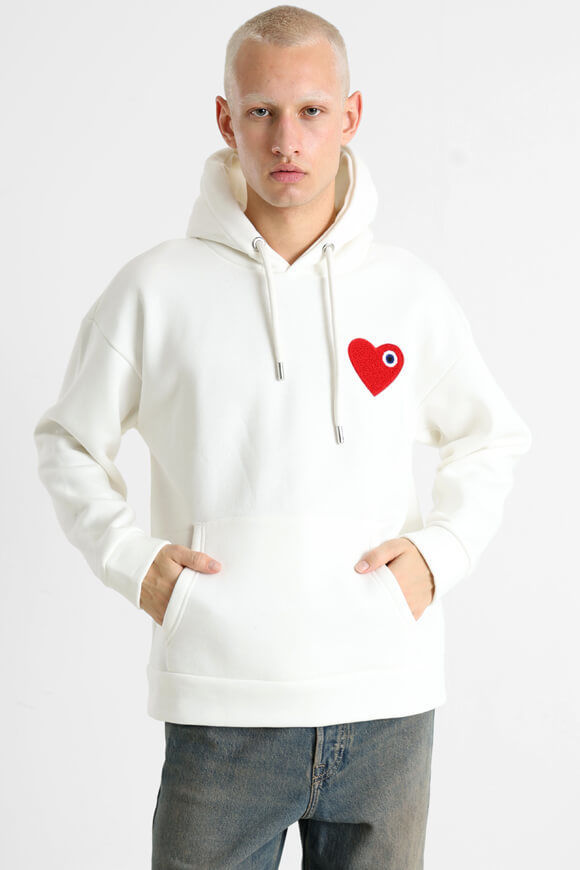 adj Heart Kapuzensweatshirt | Offwhite + Red | Herren  | L