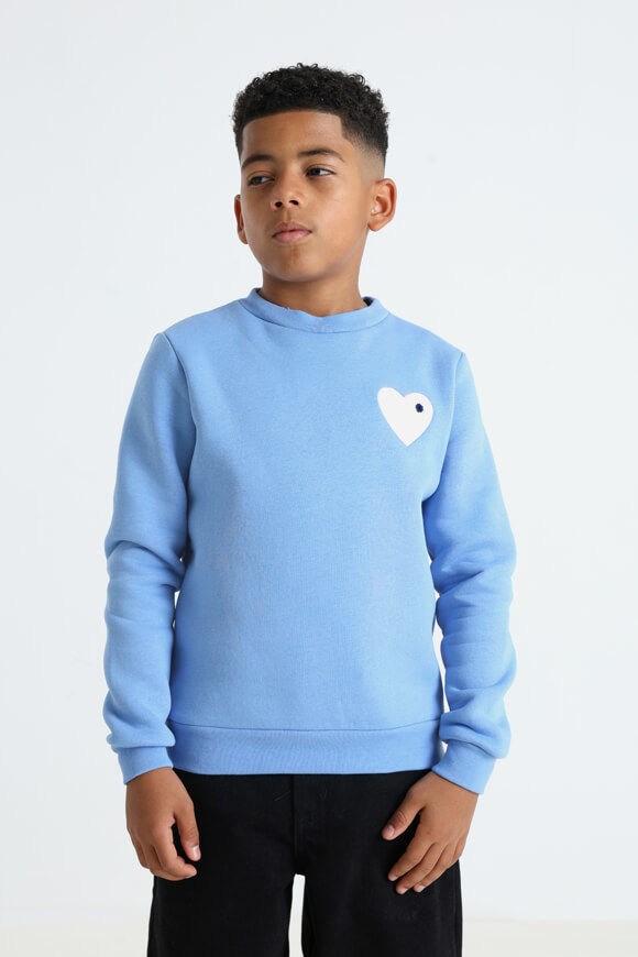 adj Heart Sweatshirt | Light Blue + White | Jungen  | 10 von adj