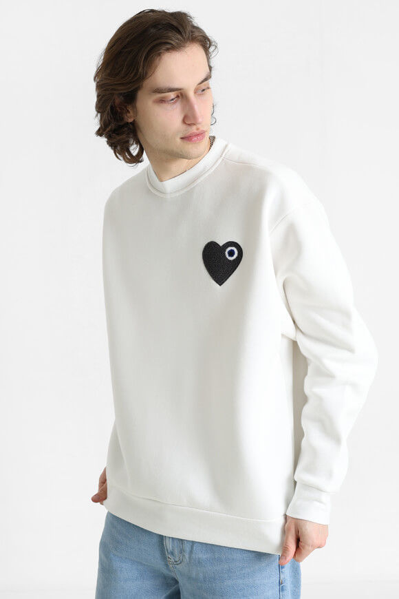 adj Heart Sweatshirt | Offwhite + Black | Herren  | L von adj