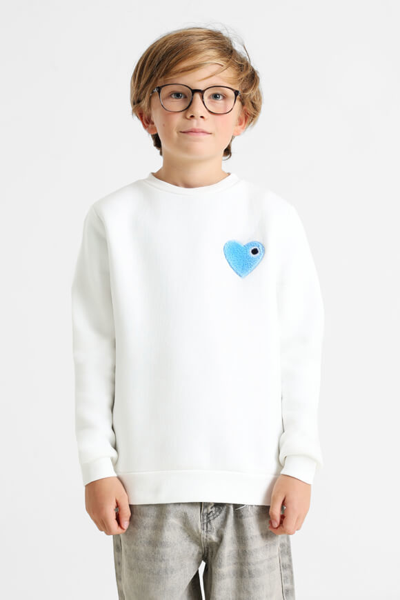 adj Heart Sweatshirt | Offwhite + Light Blue | Jungen  | 10 von adj