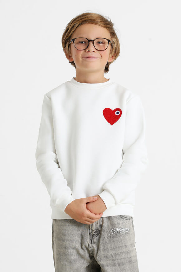 adj Heart Sweatshirt | Offwhite + Red | Jungen  | 10 von adj