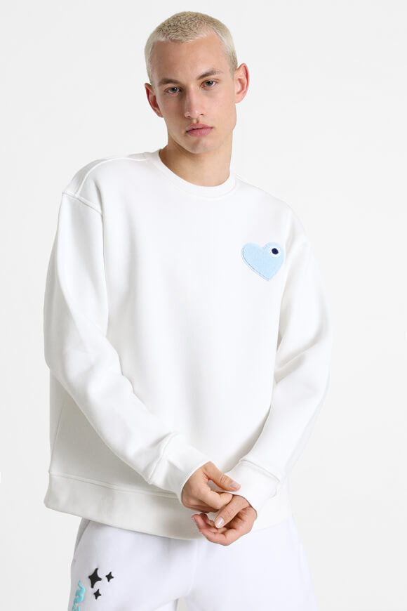 adj Heart Sweatshirt | White + Light Blue | Herren  | L von adj