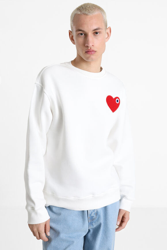 adj Heart Sweatshirt | White + Red | Herren  | L von adj