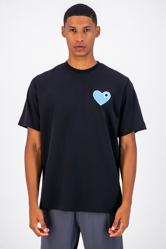 adj Heart T-Shirt | Black + Light Blue | Herren  | L von adj