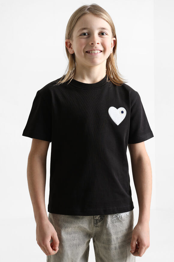 adj Heart T-Shirt | Black + Offwhite | Jungen  | 10 von adj