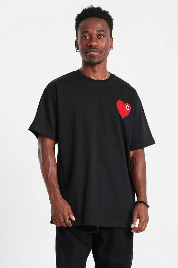 adj Heart T-Shirt | Black + Red | Herren  | L