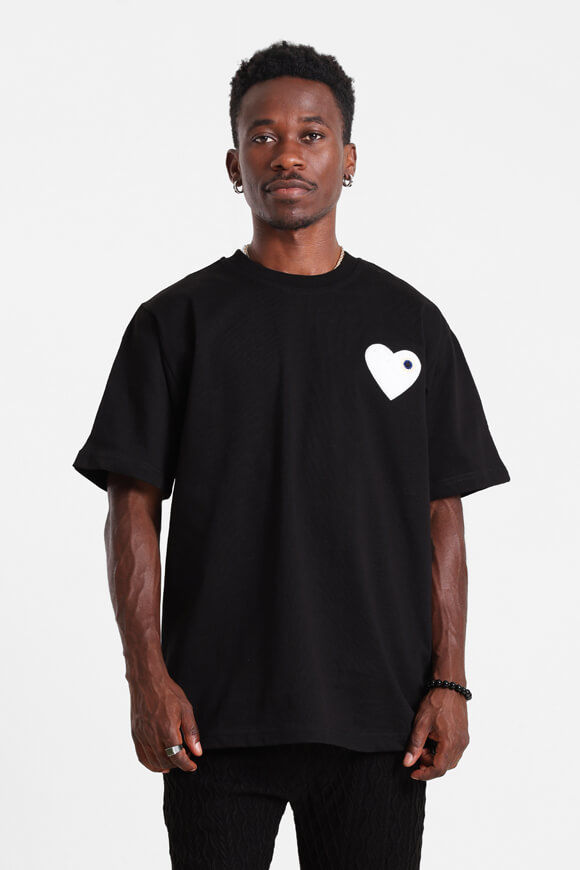 adj Heart T-Shirt | Black + White | Herren  | L von adj