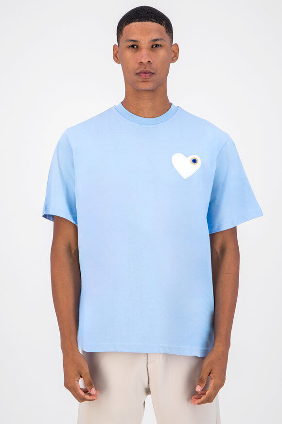 adj Heart T-Shirt | Light Blue + White | Herren  | L von adj