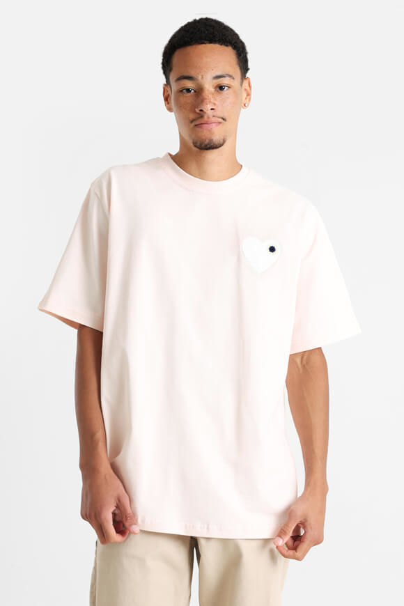 adj Heart T-Shirt | Light Pink + White | Herren  | L von adj