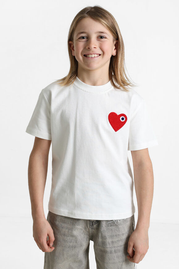 adj Heart T-Shirt | Offwhite + Red | Jungen  | 10 von adj