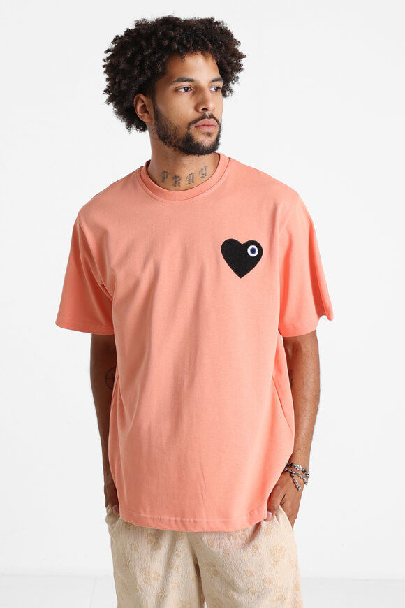 adj Heart T-Shirt | Salmon Pink + Black | Herren  | L von adj