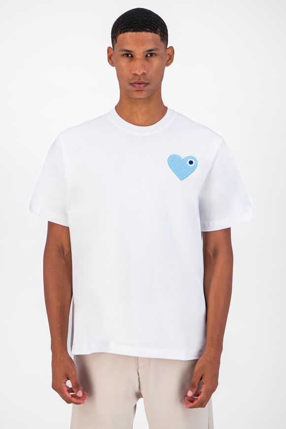 adj Heart T-Shirt | White + Light Blue | Herren  | L von adj