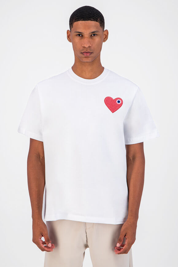 adj Heart T-Shirt | White + Red | Herren  | L von adj