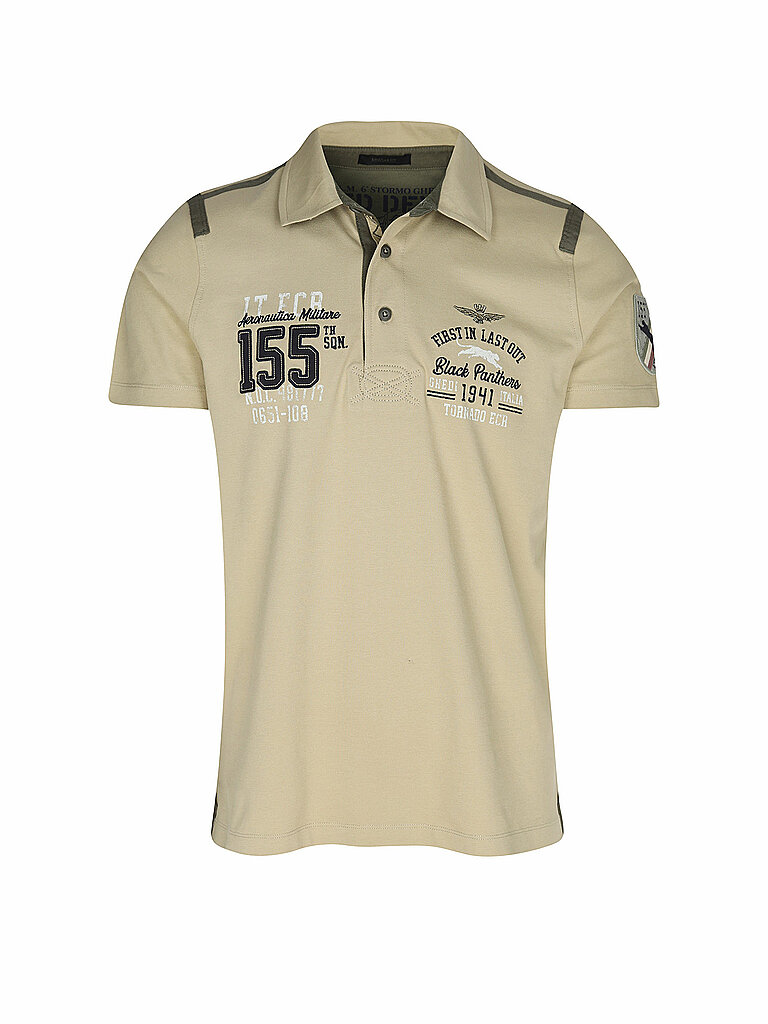 AERONAUTICA MILITARE Poloshirt  beige | S von aeronautica militare