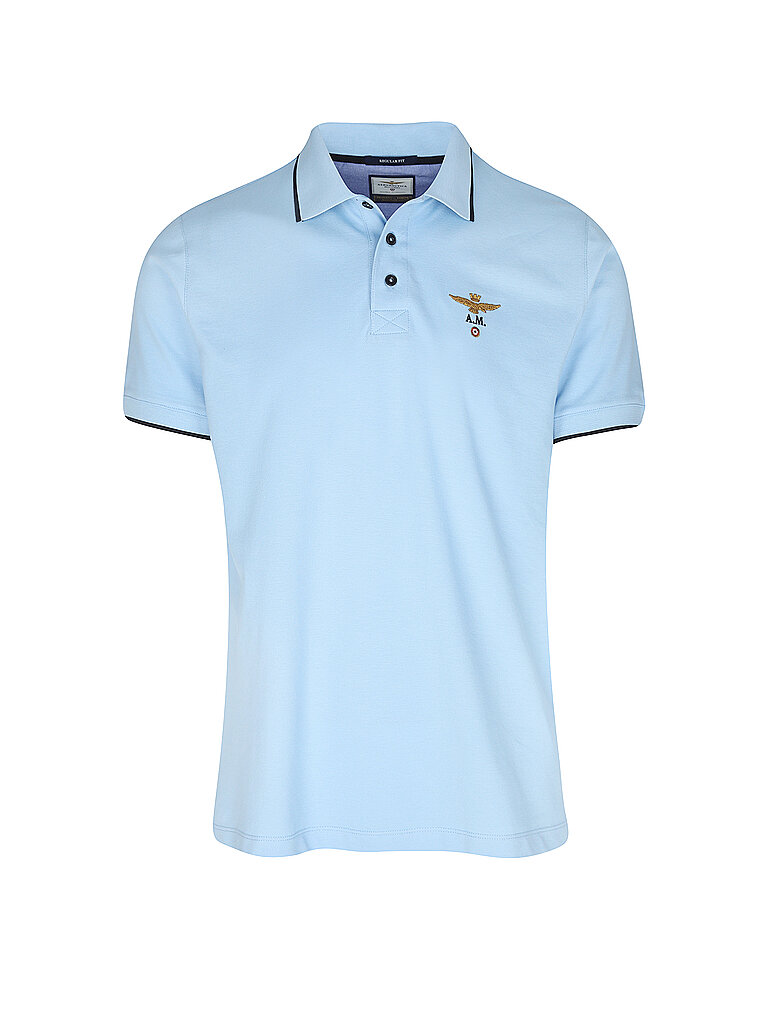 AERONAUTICA MILITARE Poloshirt hellblau | L von aeronautica militare