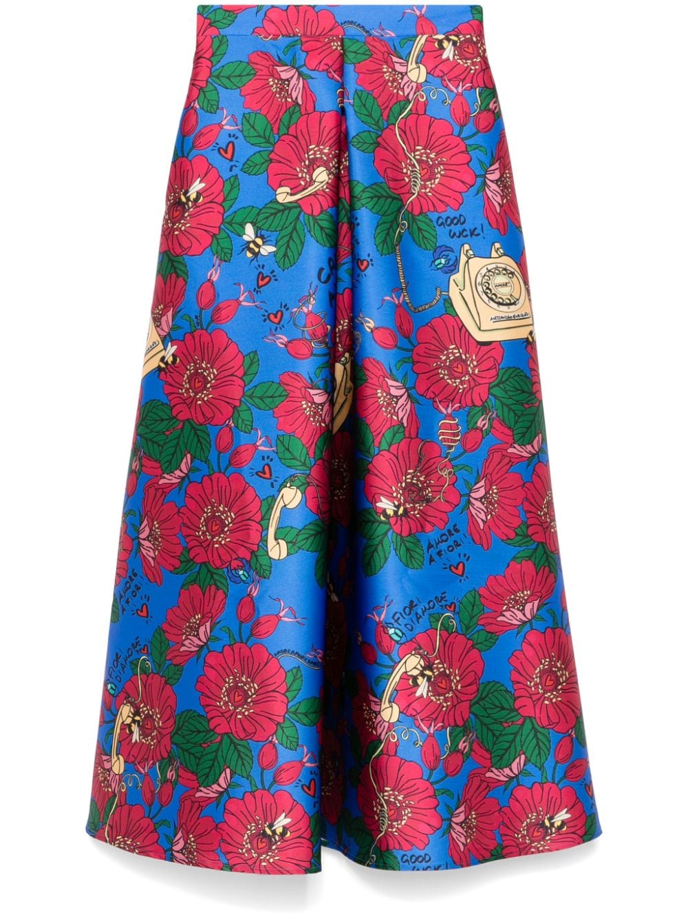 alessandro enriquez cmlove-print skirt - Red von alessandro enriquez