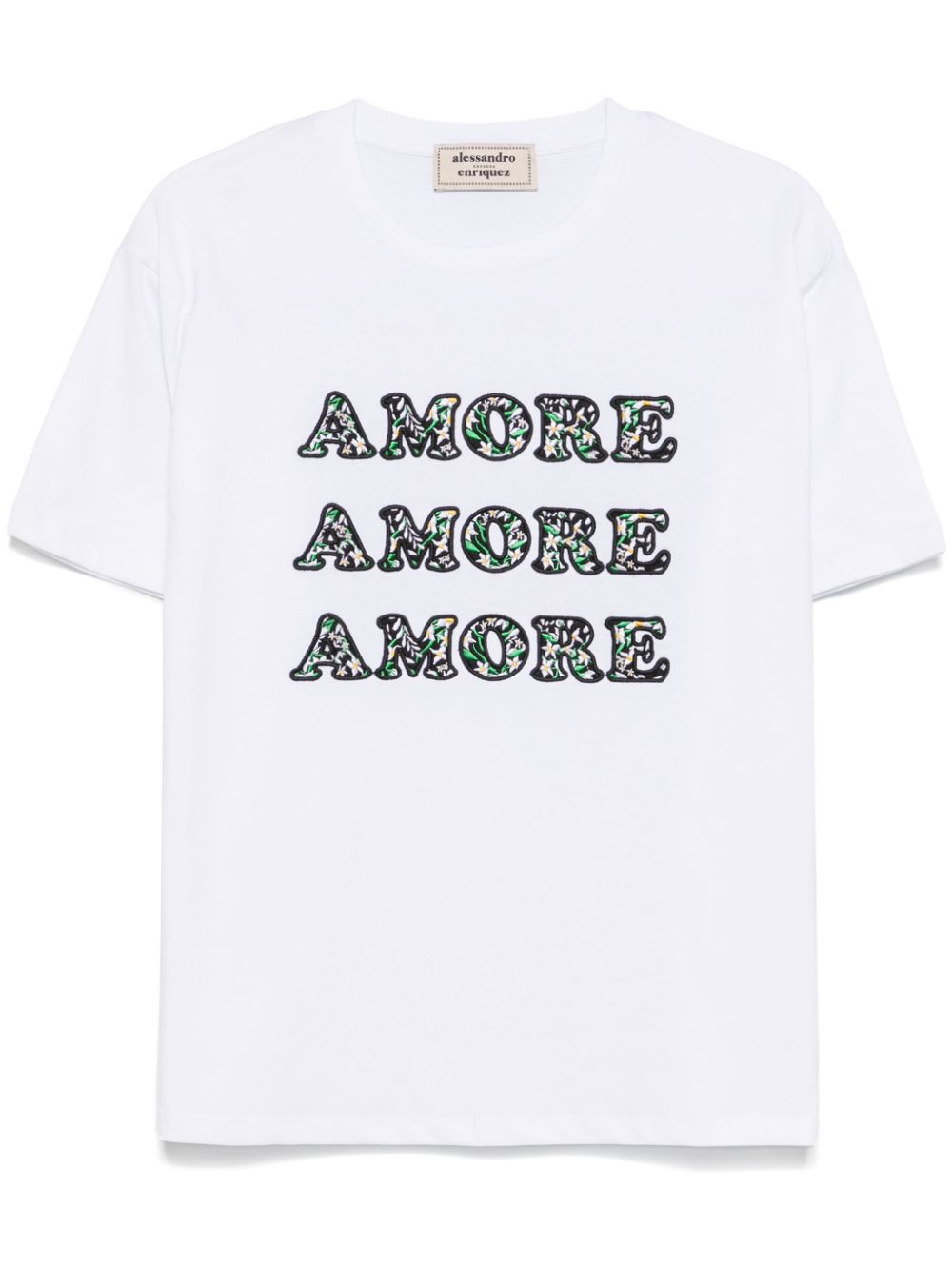 alessandro enriquez embroidered-motif T-shirt - White von alessandro enriquez