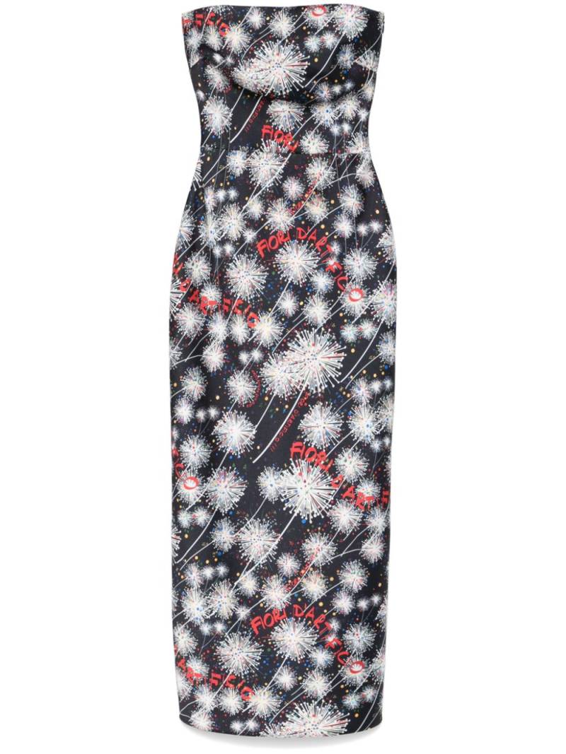 alessandro enriquez fireworks-print midi dress - Black von alessandro enriquez