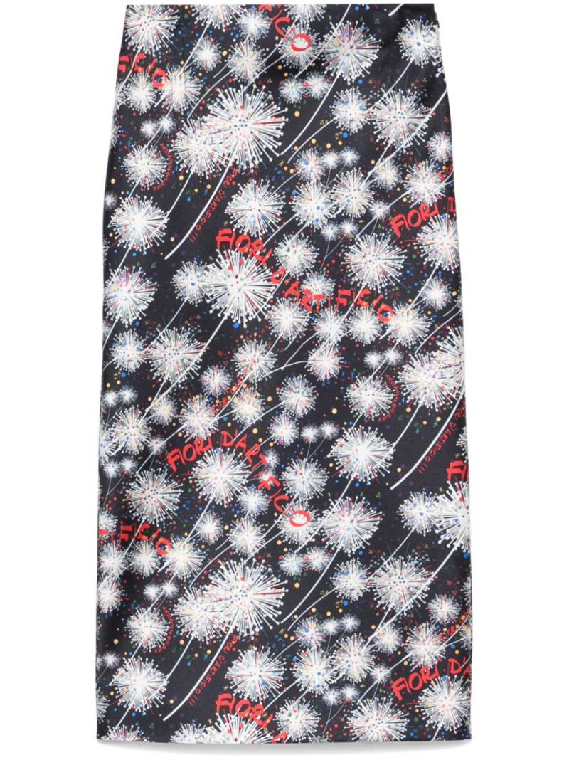 alessandro enriquez fireworks-print midi skirt - Black von alessandro enriquez