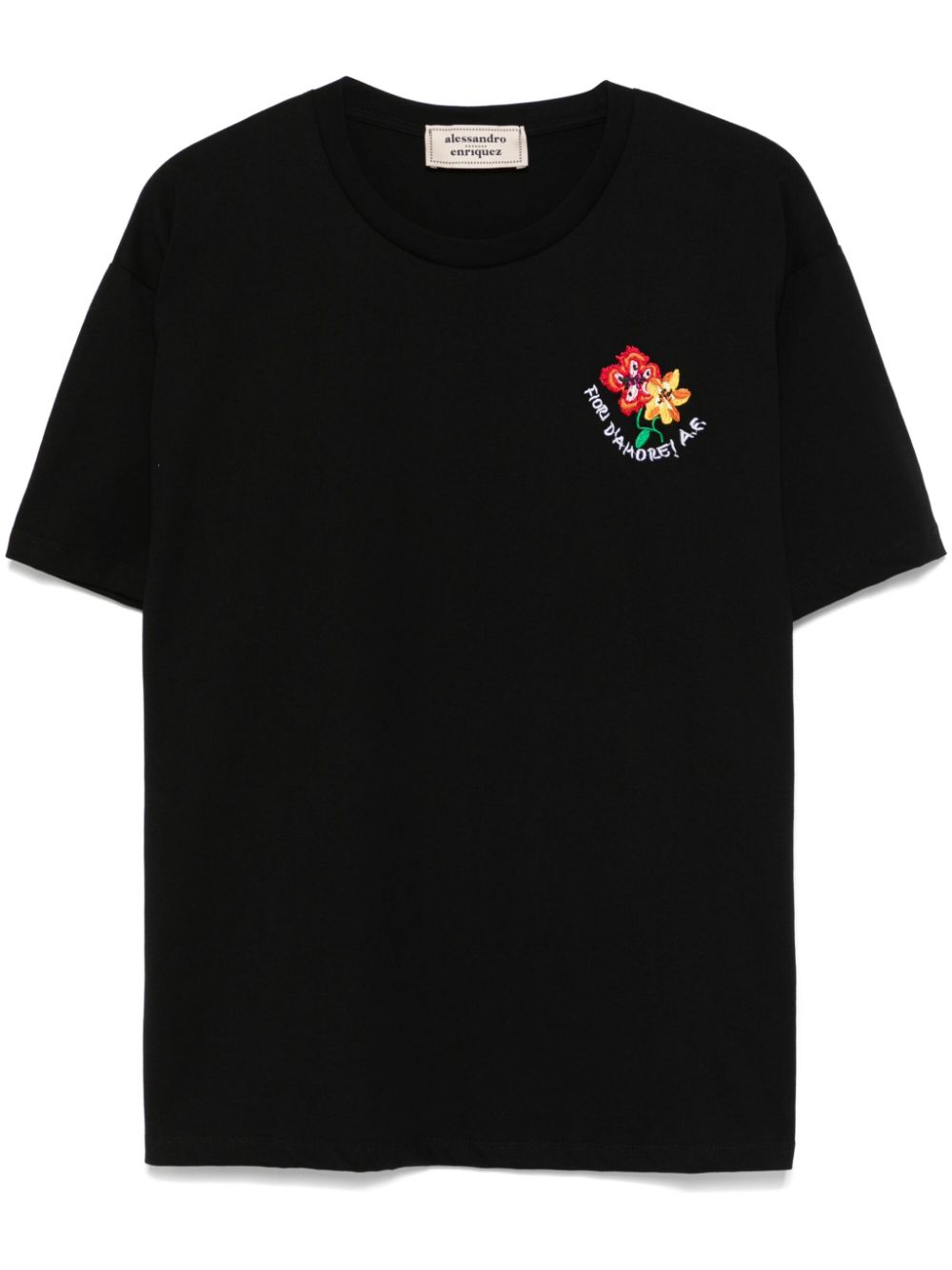 alessandro enriquez floral-embroidery T-shirt - Black von alessandro enriquez