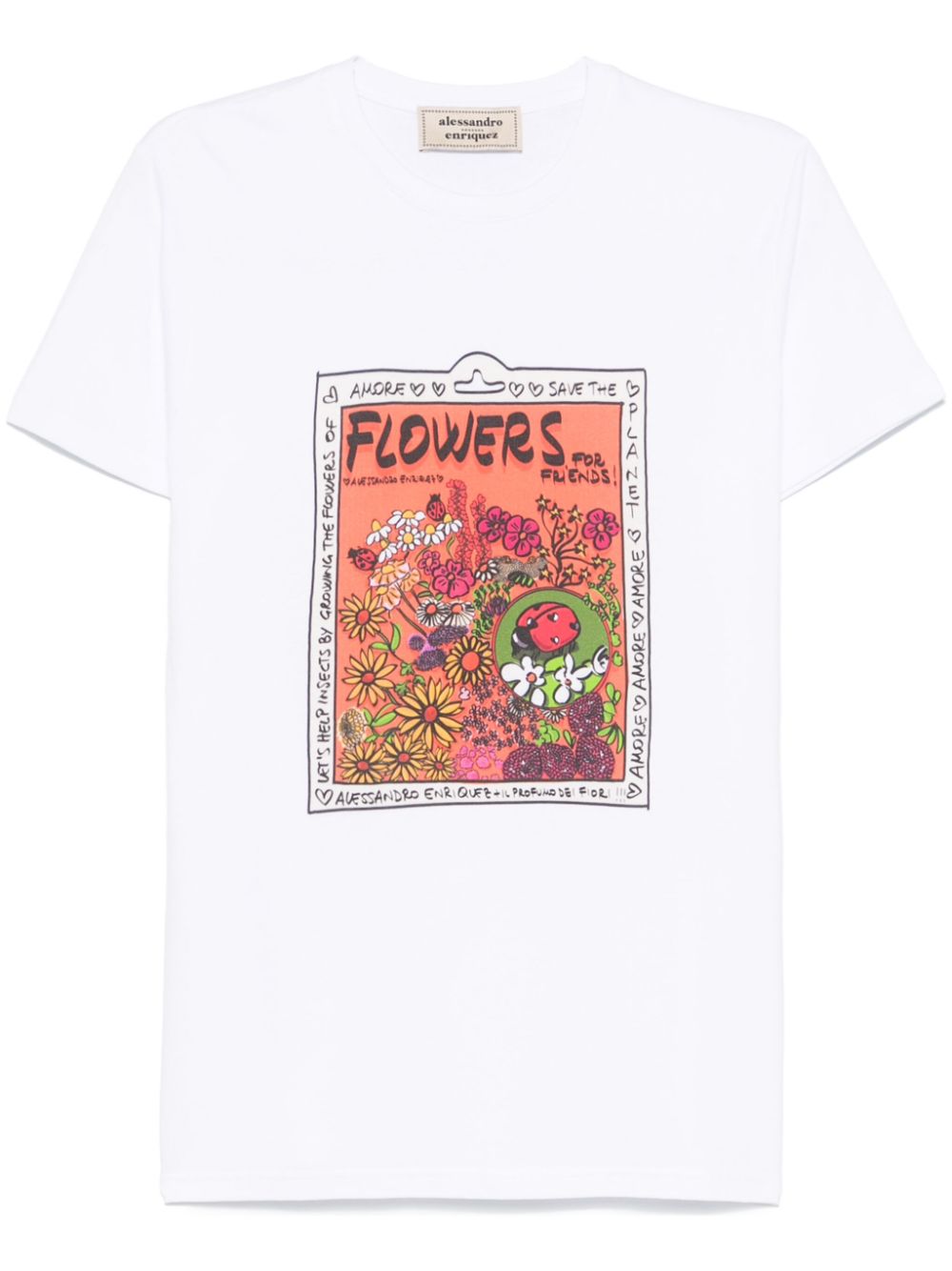 alessandro enriquez floral-print T-shirt - White von alessandro enriquez