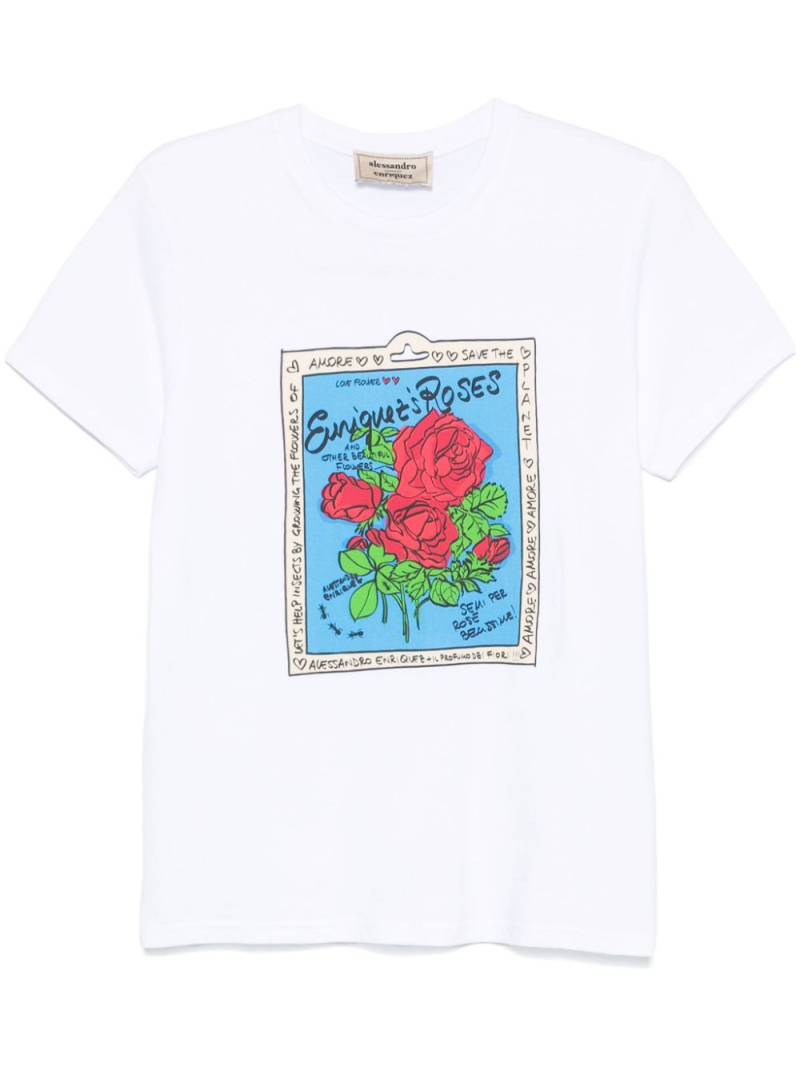 alessandro enriquez floral-print T-shirt - White von alessandro enriquez