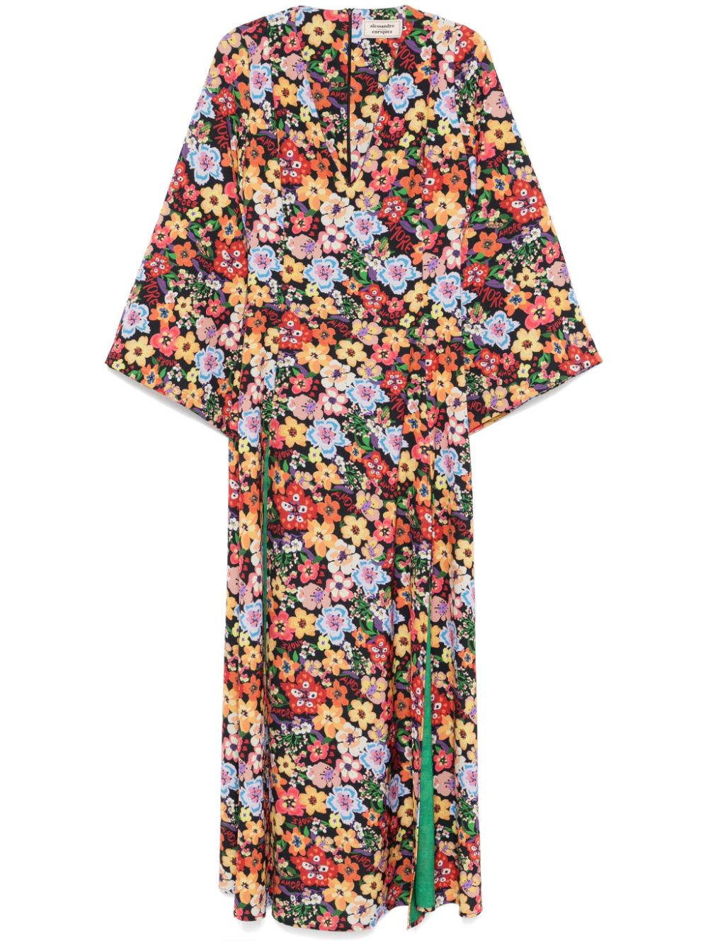 alessandro enriquez floral-print maxi dress - Black von alessandro enriquez