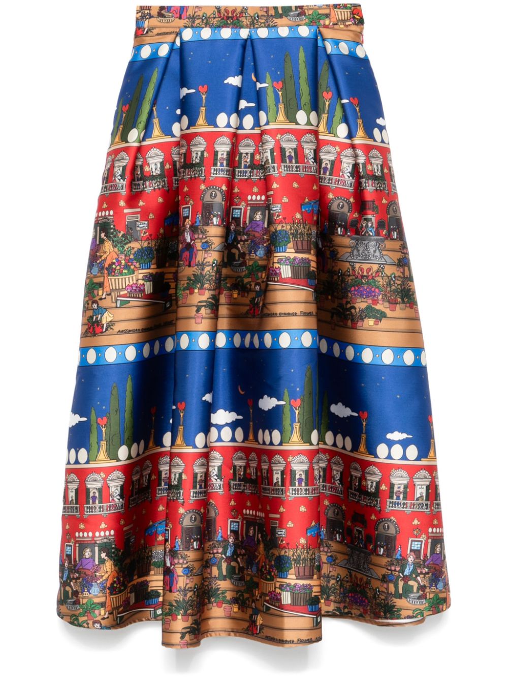 alessandro enriquez graphic-print midi skirt - Blue von alessandro enriquez