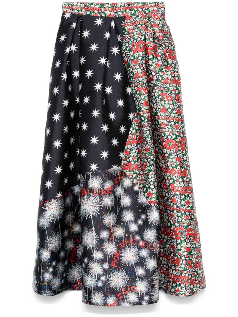 alessandro enriquez mix-print maxi skirt - Black von alessandro enriquez