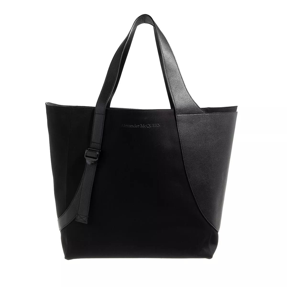 Alexander McQueen Schultertasche - Shopper with logo embroidery - Gr. unisize - in Schwarz - für Damen von alexander mcqueen