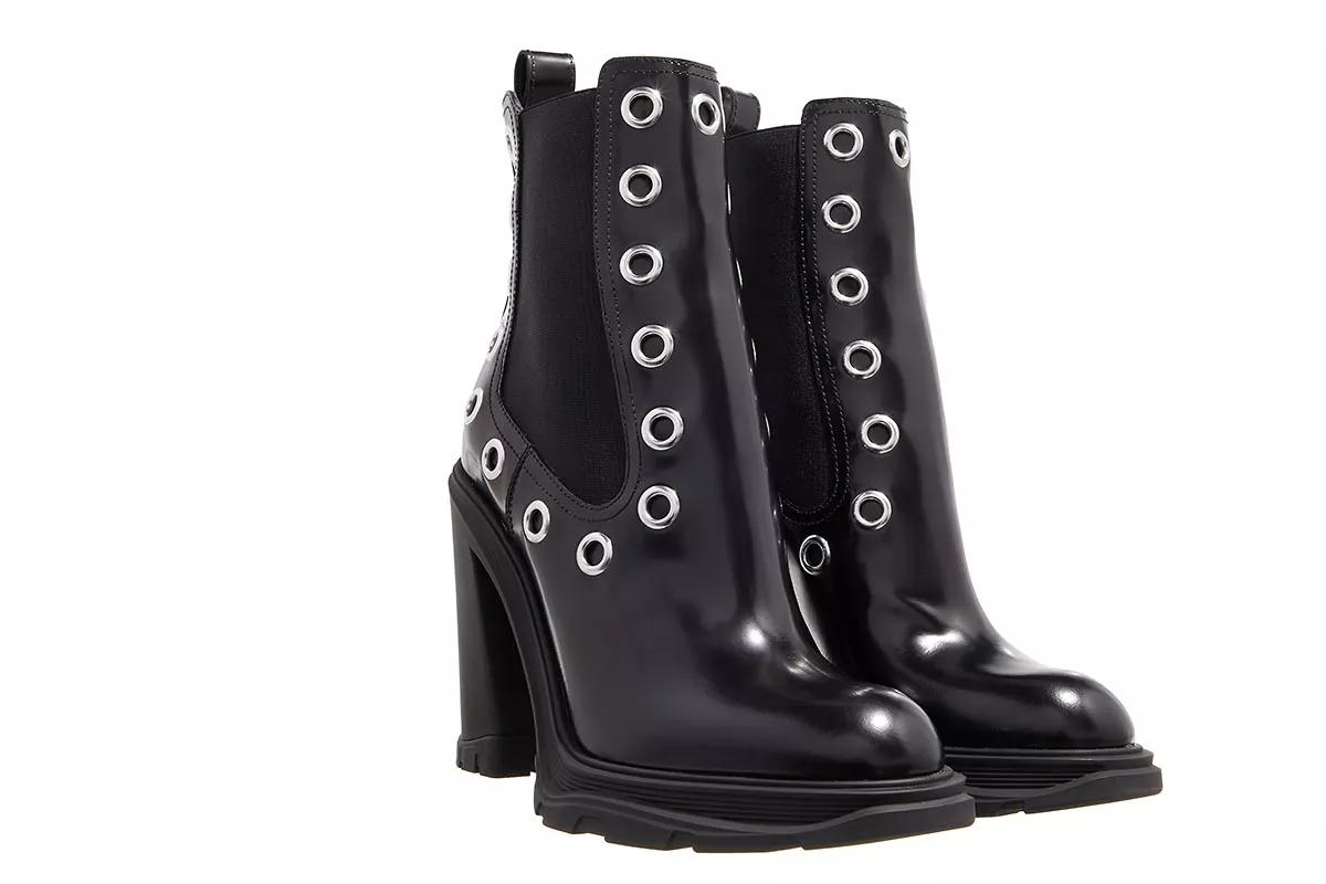 Alexander McQueen Sneaker - Eyelet Ankle Boots Leather - Gr. 41 (EU) - in Schwarz - für Damen von alexander mcqueen