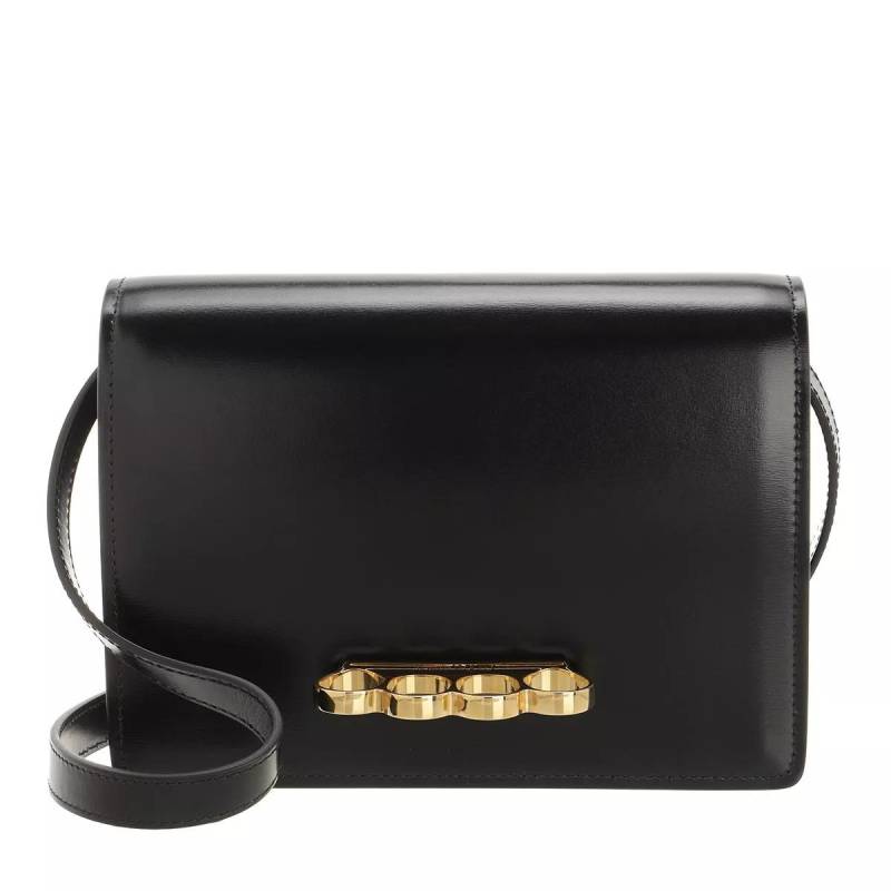 Alexander McQueen Umhängetasche - The Four Ring Crossbody Bag Leather - Gr. unisize - in Schwarz - für Damen von alexander mcqueen