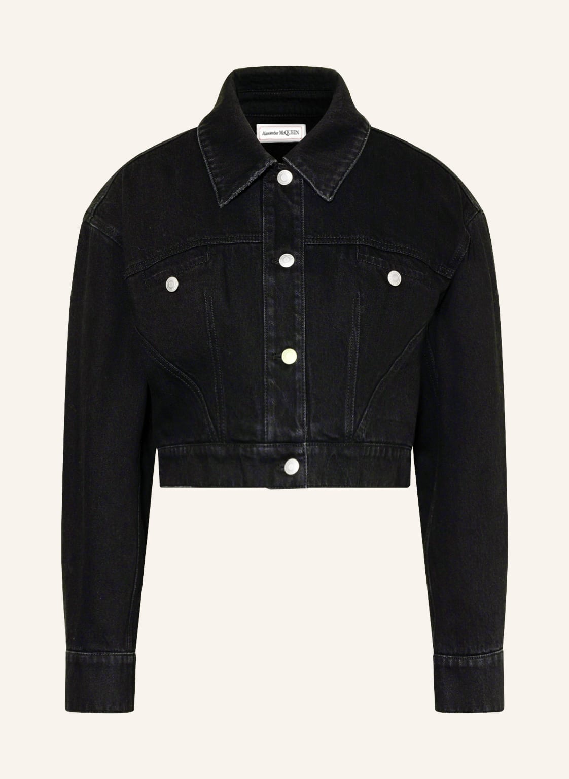 Alexander Mcqueen Cropped-Jeansjacke schwarz Alexander Mcqueen Cropped-Jeansjacke schwarz von alexander mcqueen