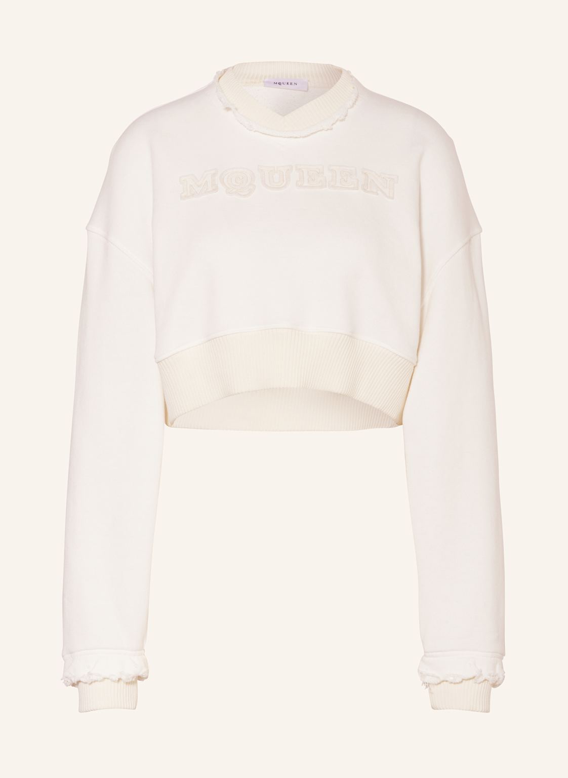 Alexander Mcqueen Cropped-Sweatshirt weiss Alexander Mcqueen Cropped-Sweatshirt weiss von alexander mcqueen