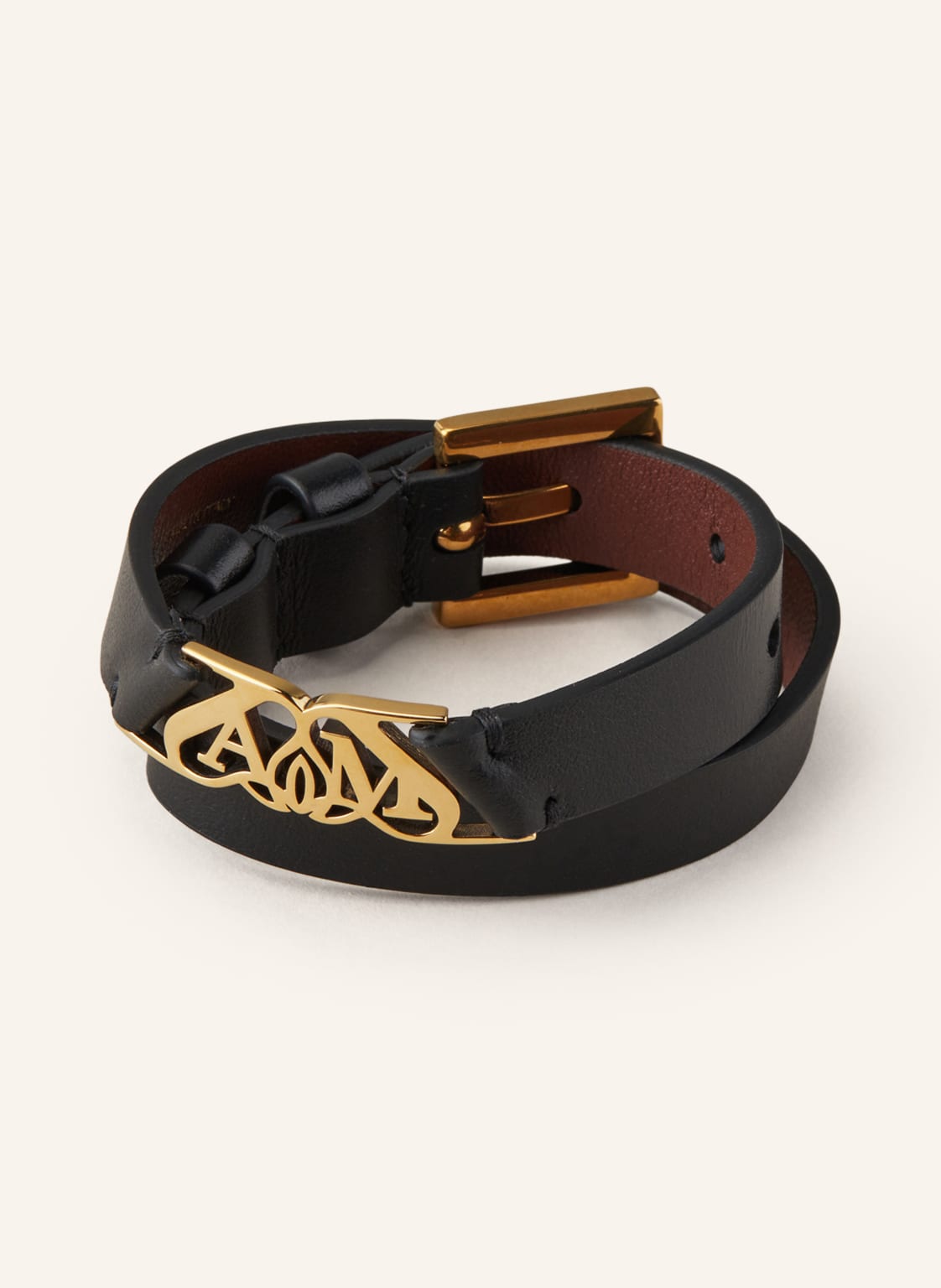 Alexander Mcqueen Lederarmband schwarz von alexander mcqueen