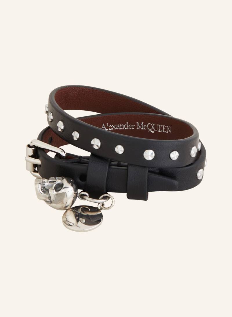 Alexander Mcqueen Lederarmband schwarz von alexander mcqueen