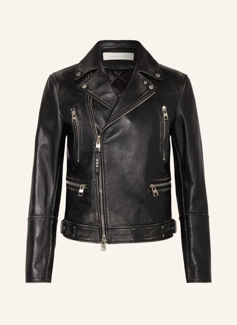 Alexander Mcqueen Lederjacke schwarz von alexander mcqueen